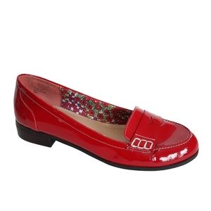 Ellen Tracy Red Patent Leather Penny Loafer Keller size 9.5